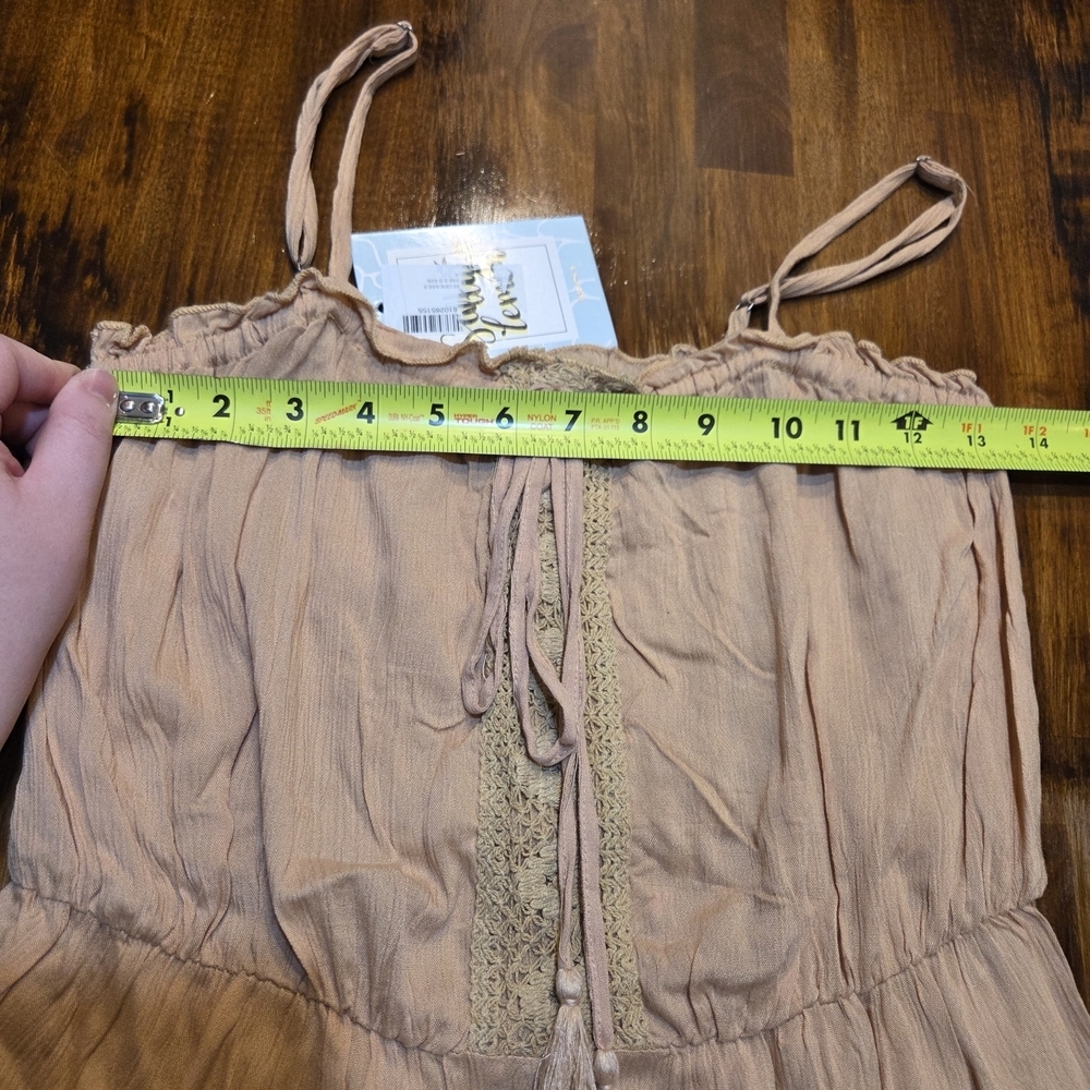 Peach Ruffled Spagattie Strap Sundress From Salty Lemon NWT - Picture 7 of 8